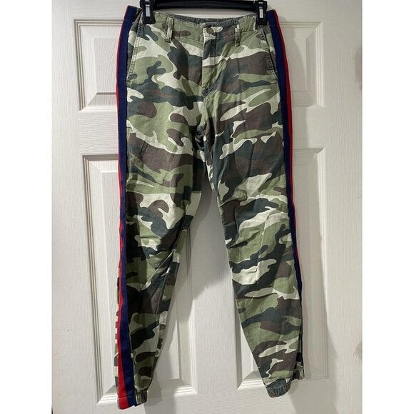 Mother Pants Green The No Zip Misfit Double Time Camouflage Side Stripe Size 24 - Picture 3 of 10